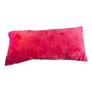 Vintage Flamingo Velvet Body Pillow Pink Embossed Tropical Decor Early 2000s